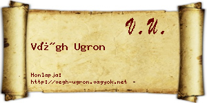 Végh Ugron névjegykártya